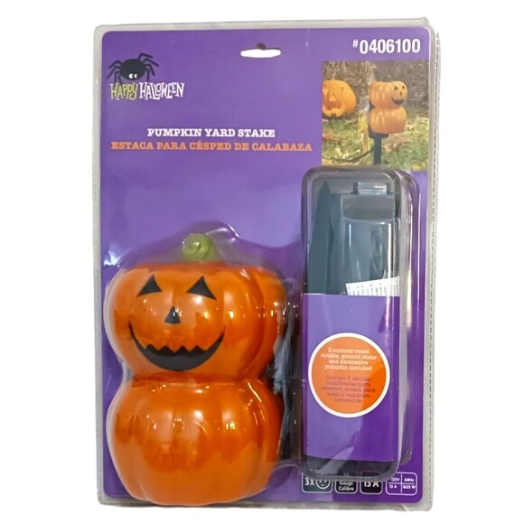 Gemmy Other - NEW Halloween Pumpkin Jack-O-Lantern 3 Outlet Outdoor Power Stake Gemmy Fall